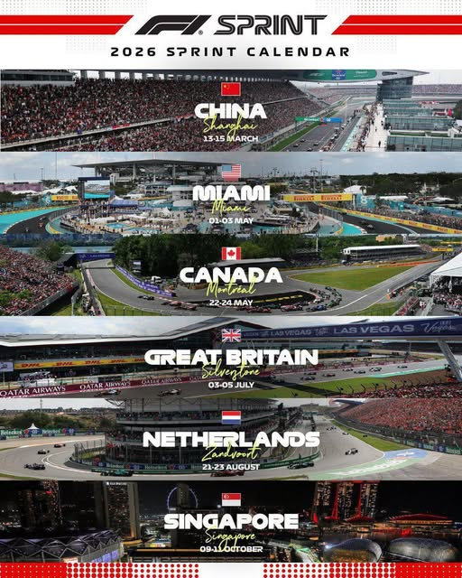 明年 F1 Sprint 衝刺賽場次確認！