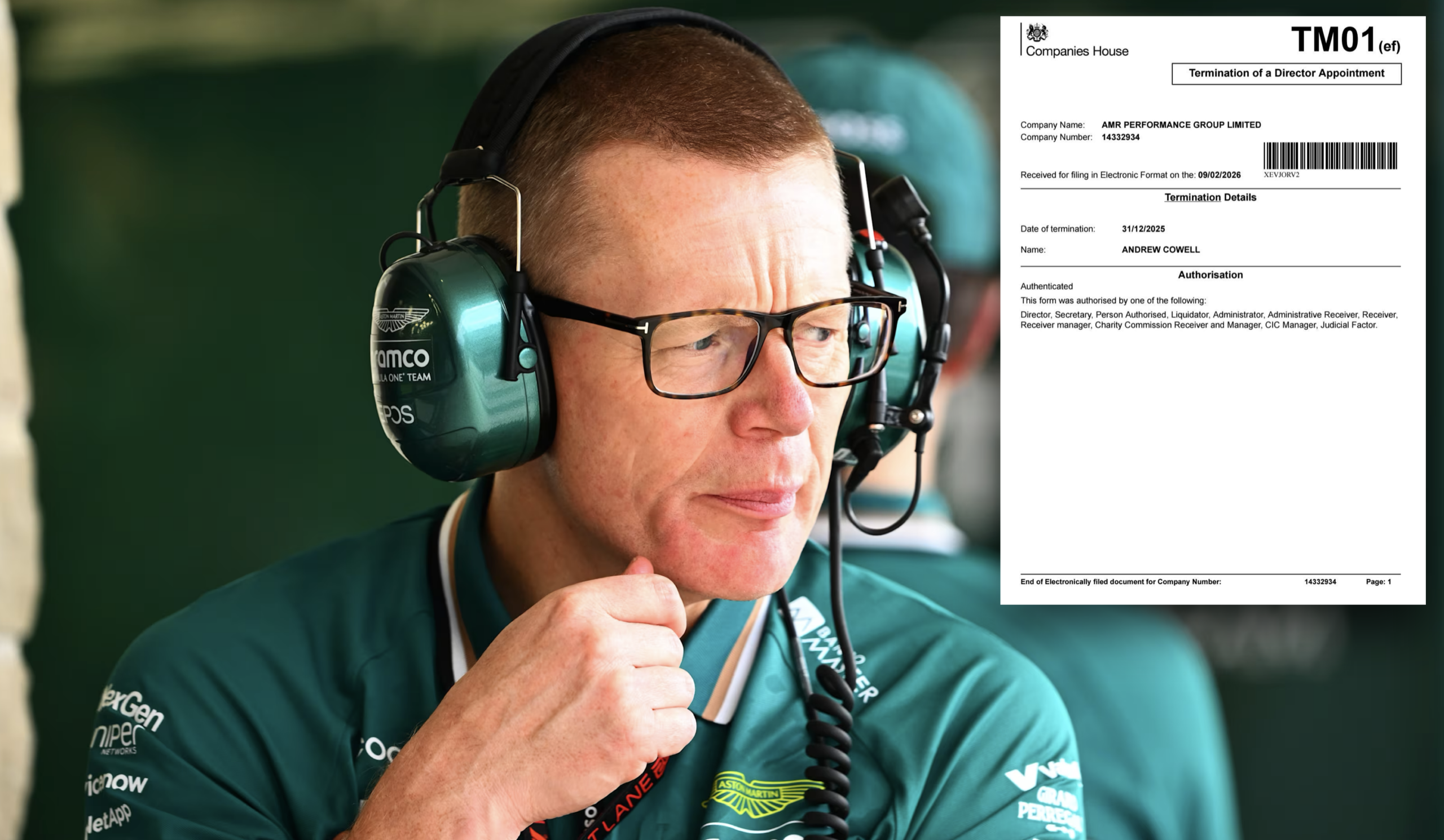 Aston Martin F1 人事異動！Andy Cowell 將離隊