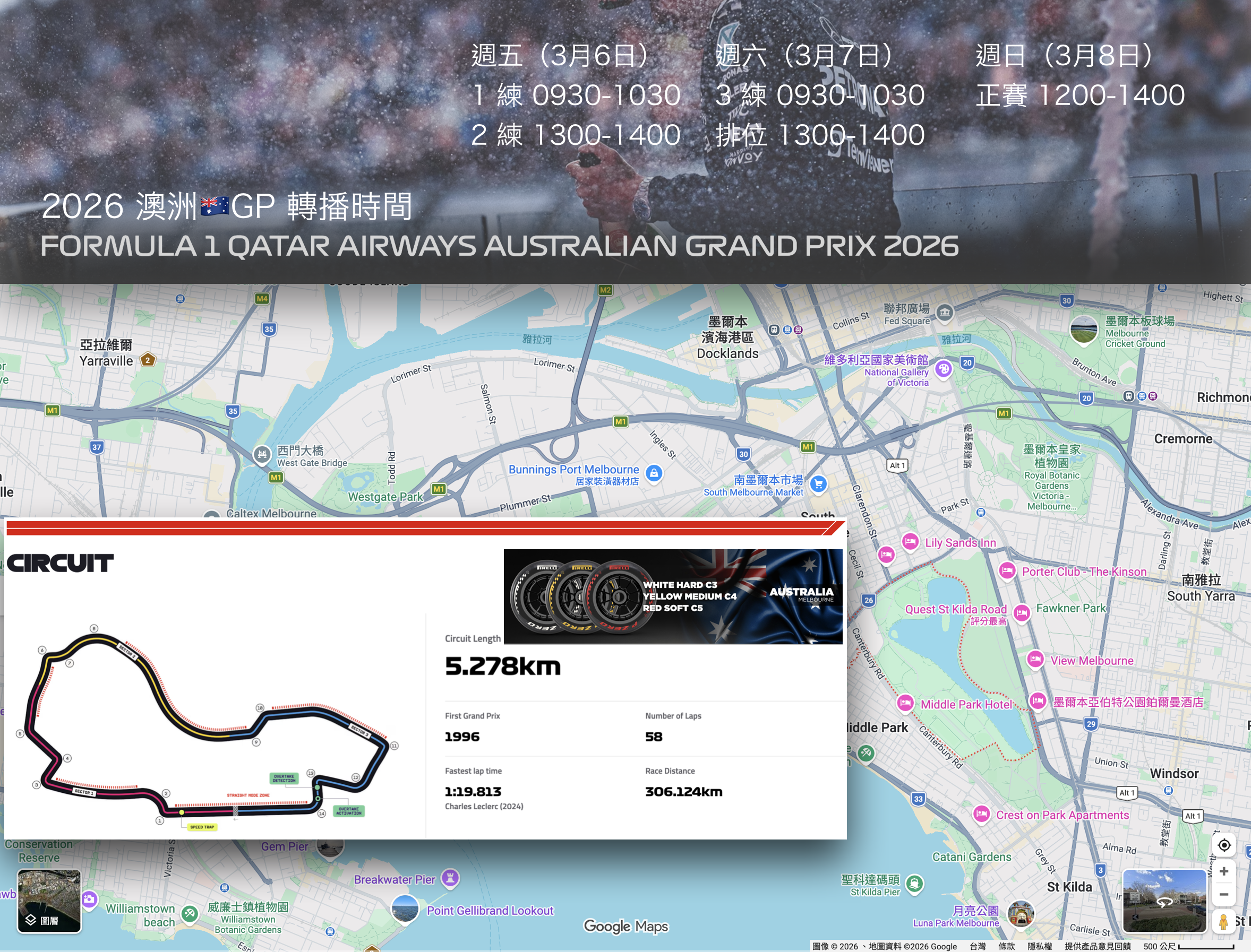2026 F1 澳洲🇦🇺GP – 轉播時間